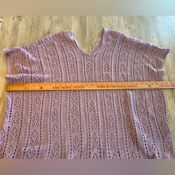 Women’s Crochet Purple Cover Up Shirt Top Temu Size 5XL = 22 US Knit Beach Boho - Picture 9 of 10